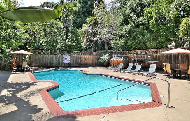 Pool view at Ambassador, San Mateo, California