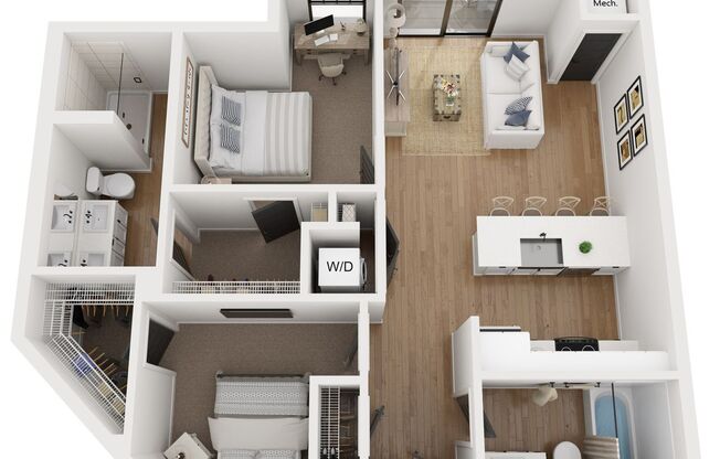 1 bed, 2 baths, 933 sqft, $2,395, Unit 130