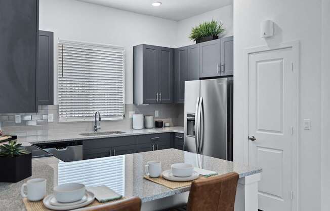 Gourmet Kitchen with Island at Avilla Boat Club, Fort Worth, TX 76179