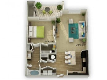 1 bed, 1 bath, 792 sqft, $1,295