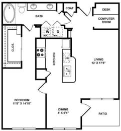 1 bed, 1 bath, 886 sqft, $2,035