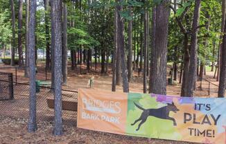 Dog park at Bridges at Chapel Hill Apartments in Carrboro NC