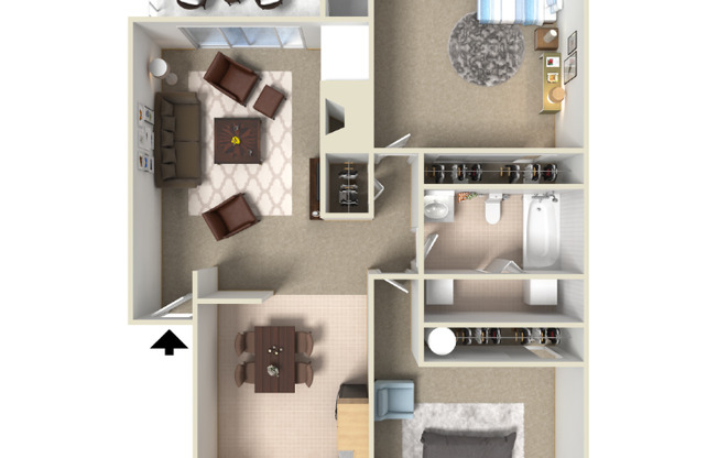 2 beds, 1 bath, 862 sqft, $1,895