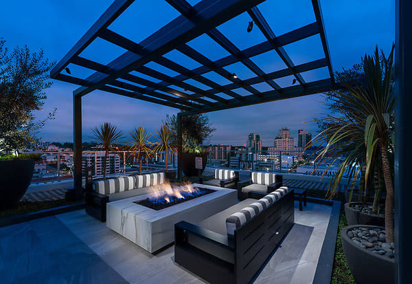 Rooftop lounge at Stanza Little Italy, San Diego, CA, 92101