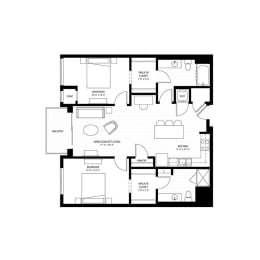 2 beds, 2 baths, 1,040 sqft, $2,037
