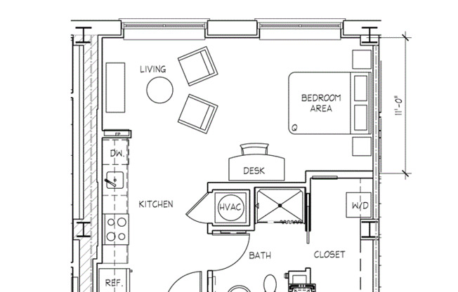 Studio, 1 bath, 450 sqft, $1,195