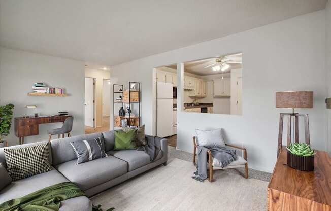 Spacious Living Area with Office Space