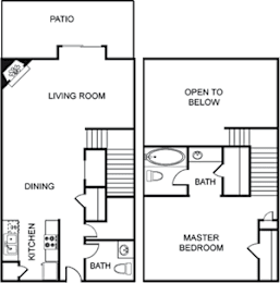 1 bed, 1.5 baths, 986 sqft, $1,070