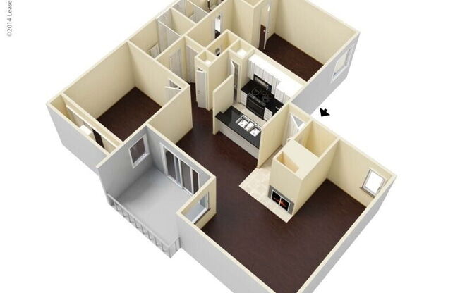 2 beds, 2 baths, 1,102 sqft, $1,440