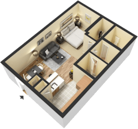 Studio, 1 bath, 460 sqft, $679