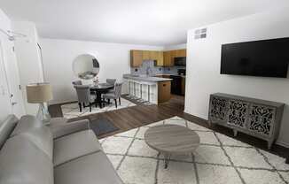 Living Room Come Kitchen View at Steedman Apartments, MRD Conventional, Waterville