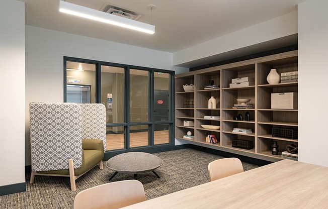 a room filled with furniture and a large window at QUINN BY VINTAGE, Washington