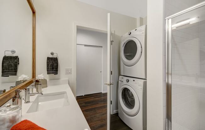 Full-Sized Washer and Dryer at The Whittaker, 4755 Fauntleroy Way, Washington