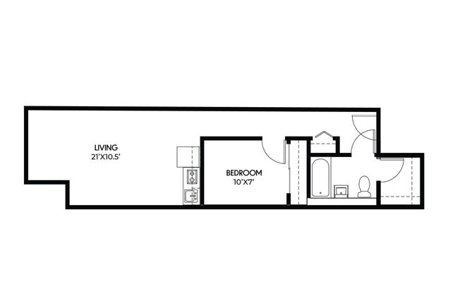 1 bed, 1 bath, 487 sqft, $1,299, Unit 1209