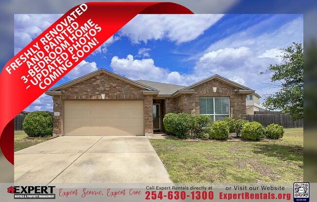 Freshly Renovated and Painted 3-Bedroom Gem in Copperas Cove – Updated Photos Coming Soon!