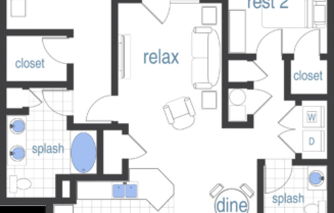 2 beds, 2 baths, 1,112 sqft, $1,845, Unit 1563-1106