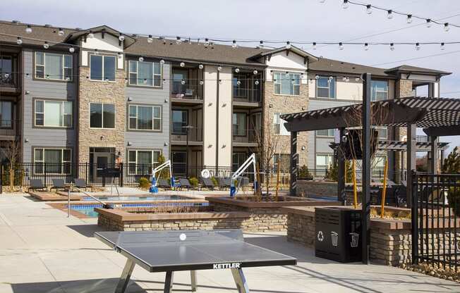 Outdoor Patio with Ping Pong Tables