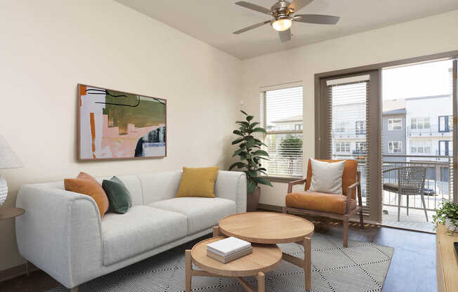 Living Room with Balcony and Hard Surface Flooring