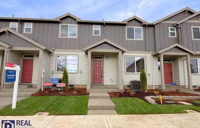 Brand-New 2026 Woodburn 3BR/2.5BA Townhome - Attached 2-Car Garage & A/C