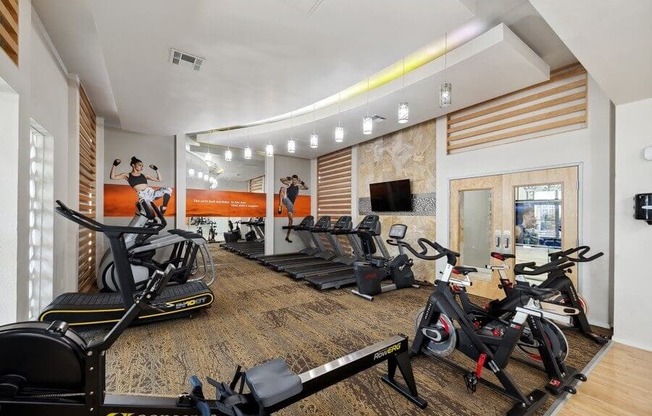 Fitness center with TVS