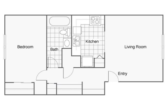Birch (One Bedroom): Beds - 1: Baths - 1: SqFt Range - 700 to 700