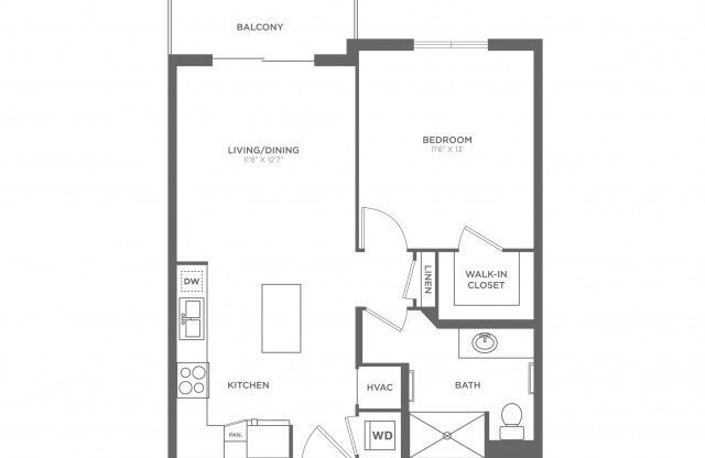 1 bed, 1 bath, 660 sqft, $2,543