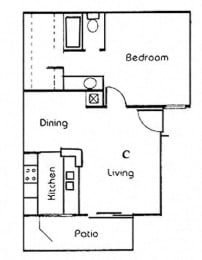 1 bed, 1 bath, 618 sqft, $745