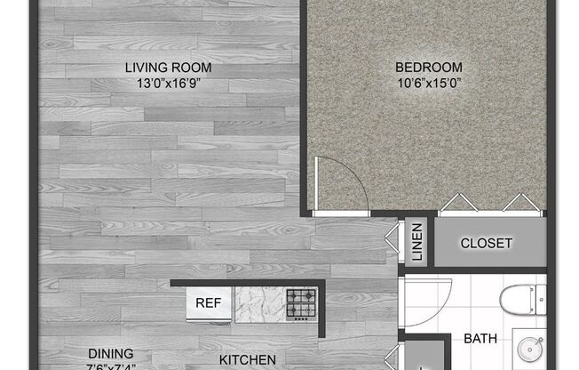 1 bed, 1 bath, 730 sqft, $1,205