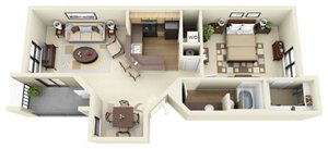 1 bed, 1 bath, 960 sqft, $2,400
