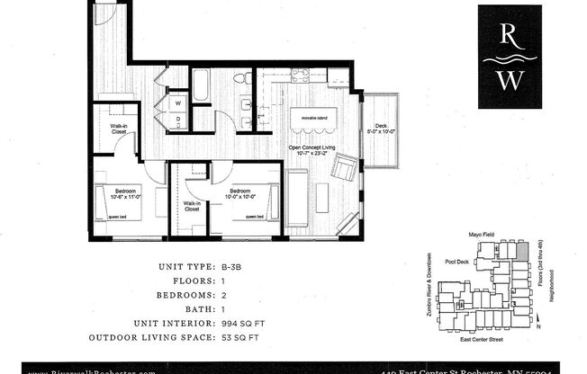2 beds, 1 bath, 994 sqft, $2,495, Unit 325
