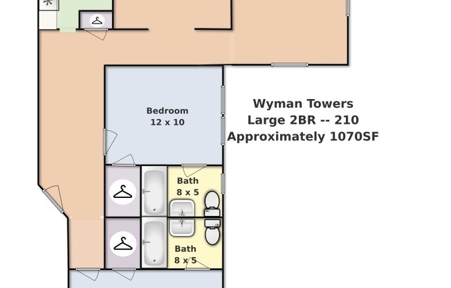 2 beds, 2 baths, 775 sqft, $1,775, Unit 210