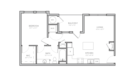 1 bed, 1 bath, 735 sqft, $1,655