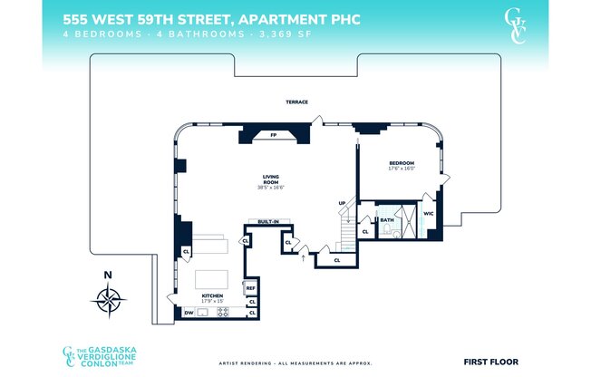 4 beds, 4 baths, 3,369 sqft, $34,000, Unit PHC