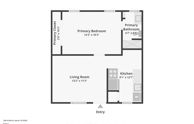 1 bed, 1 bath, 530 sqft, $1,349, Unit PPLA-205