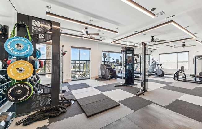 fitness center with workout equipment