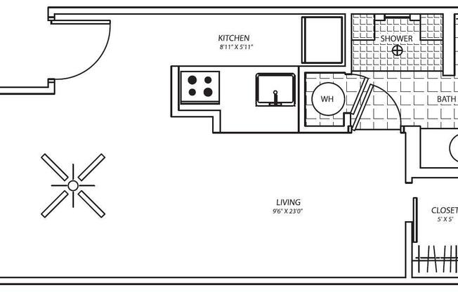 Studio, 1 bath, 400 sqft, $859, Unit 1145-4501