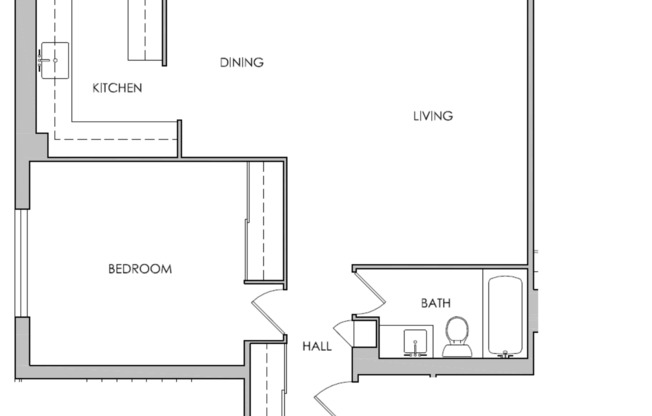 1 bed, 1 bath, 612 sqft, $1,345, Unit 501