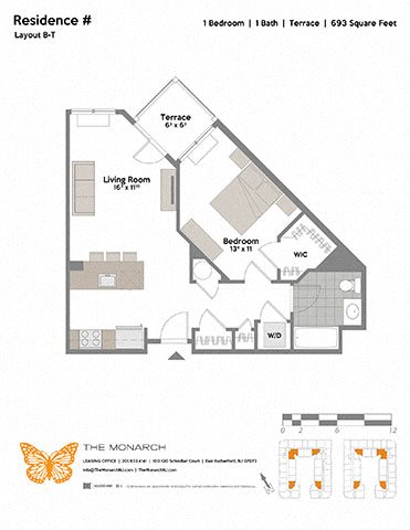 1 bed, 1 bath, 693 sqft, $2,315