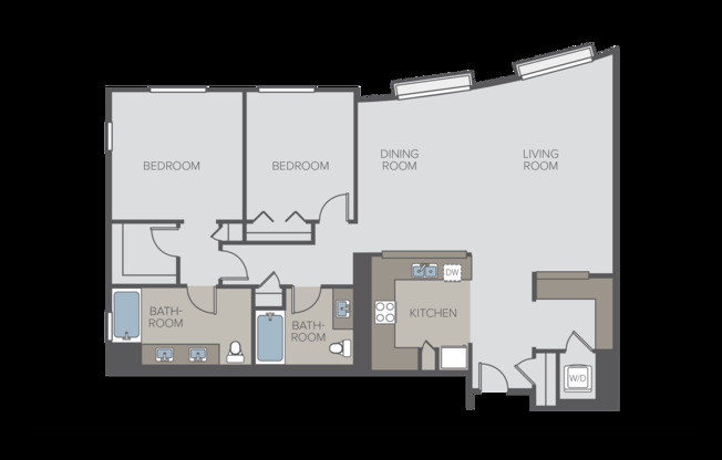 2 beds, 2 baths, 1,257 sqft, $4,145, Unit 221
