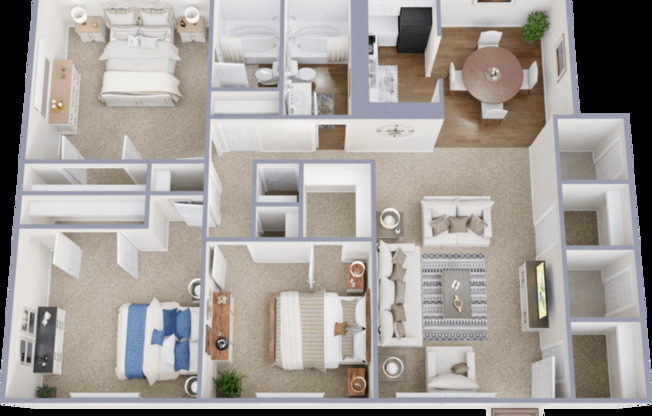 3 beds, 2 baths, 1,300 sqft, $1,725