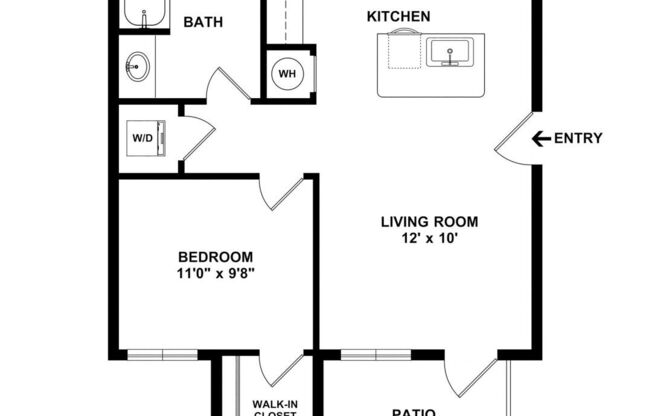 1 bed, 1 bath, 612 sqft, $1,203