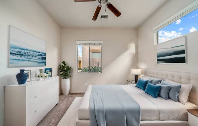 Bedroom with 2 Window Views at Avilla Preserve Apartment Homes in Tucson Arizona
