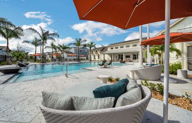Poolside Lounge Area at The Boardwalk at Tradition, Port St Lucie, FL