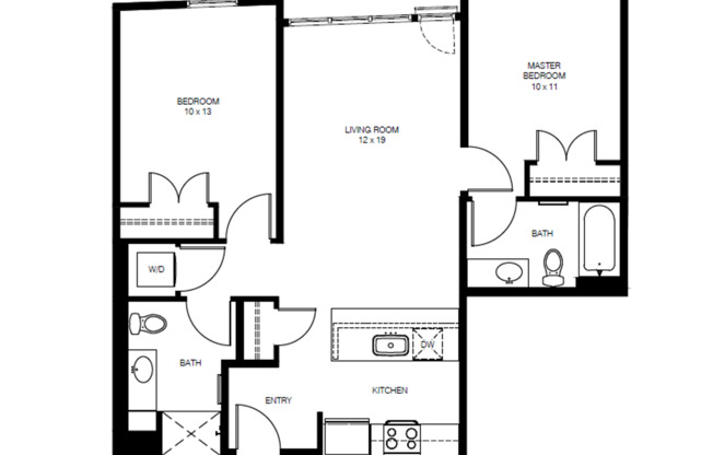 2 beds, 2 baths, 938 sqft, $2,299, Unit 313