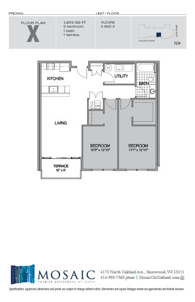 2 beds, 1 bath, 1,205 sqft, $2,300, Unit 508