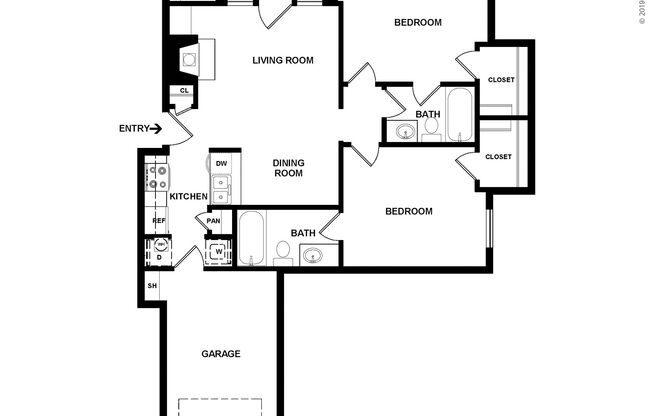 2 beds, 2 baths, 992 sqft, $1,510