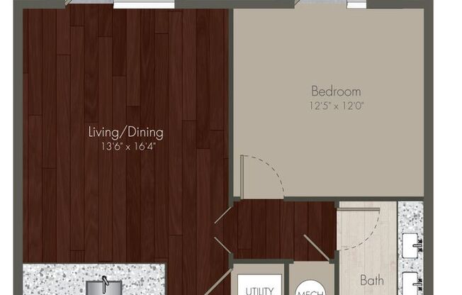 1 bed, 1 bath, 708 sqft, $1,650, Unit 103