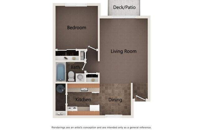 1 bed, 1 bath, 596 sqft, $1,275, Unit 112