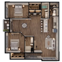 2 beds, 2 baths, 1,410 sqft, $1,725