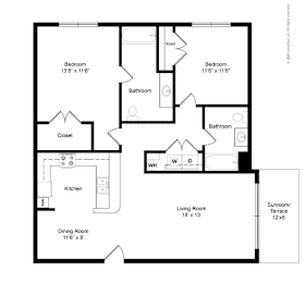 2 beds, 2 baths, 1,023 sqft, $1,270